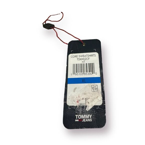 Tommy Jeans Flag Logo Sweartshirt Retro 90s Crew Neck Mint Green‎ Mens Size XL - Picture 3 of 5